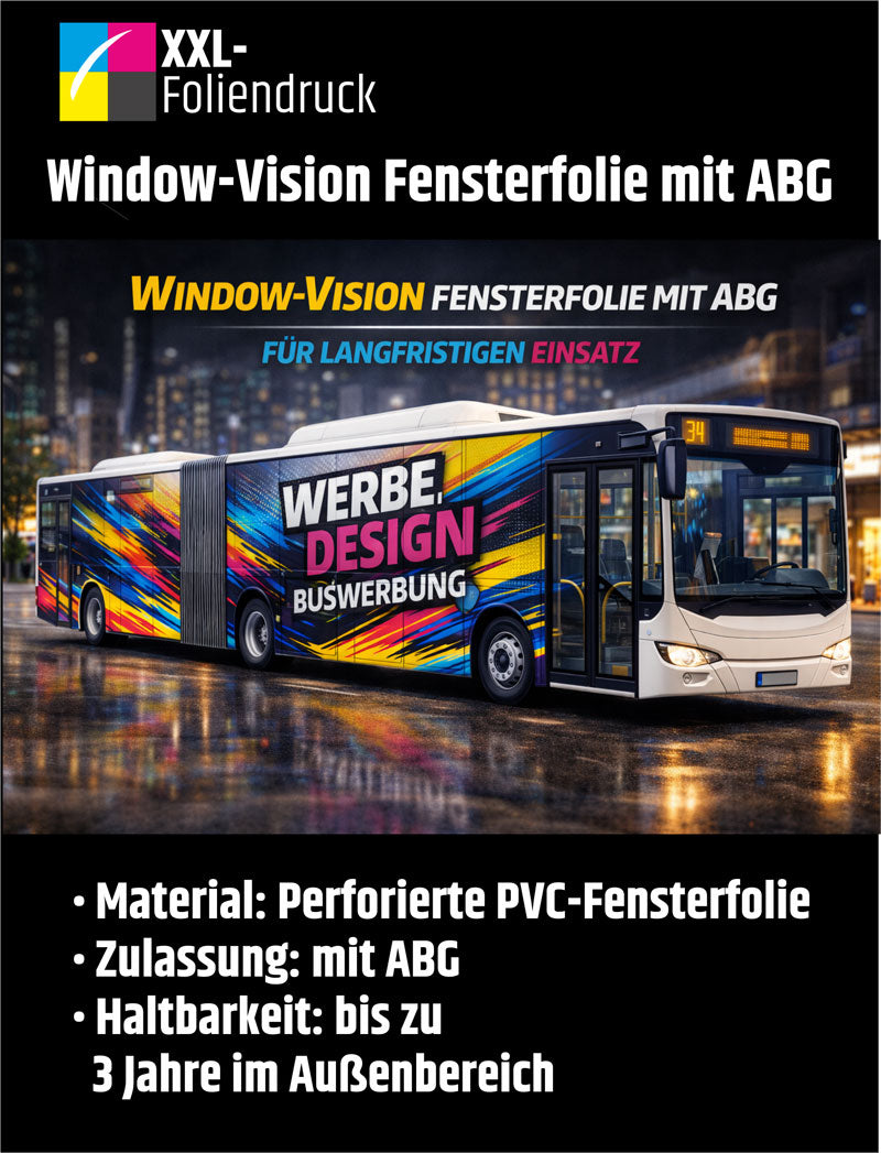 Window-Vision Folie mit ABG | Lochfolie für Fahrzeugfenster