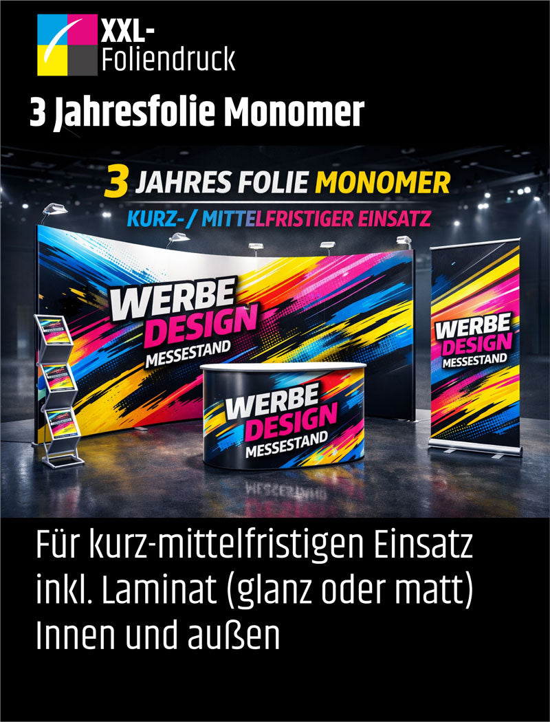 3-Jahresfolie Monomer | Digitaldruck Werbefolie für Schilder & Werbung